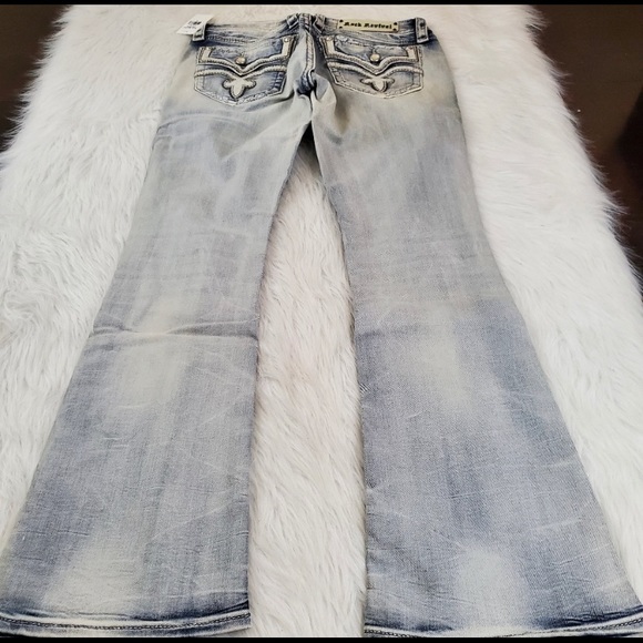 NWT Rock Revival Acid Blue Bootcut Jeans Size 25 - Picture 11 of 16